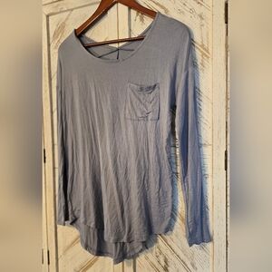 Sweet Tea Blue Long Sleeve Relaxed Blouse